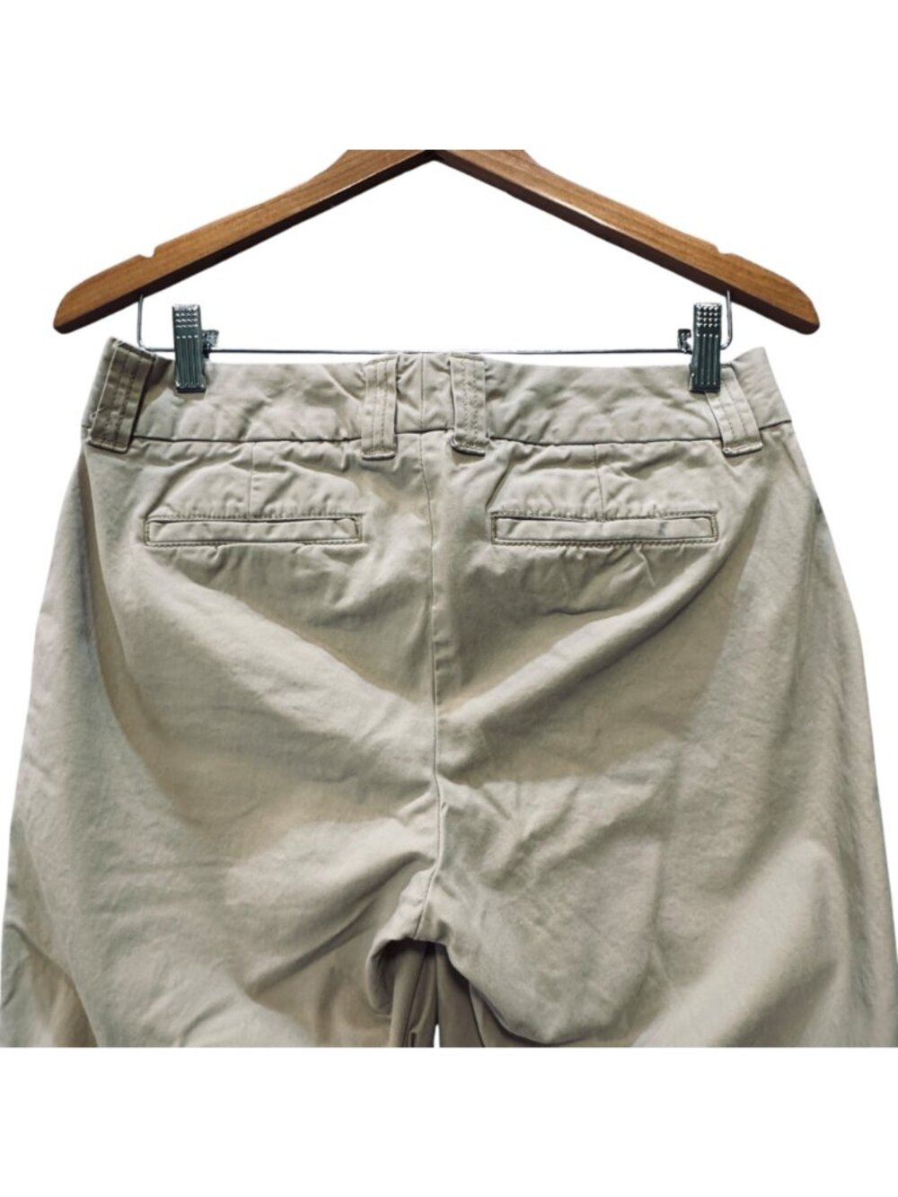 Gap Favorite Chinos Women's Size 4 Ankle Wide Leg Light Khaki Cotton Y2K Style - Picture 6 of 9